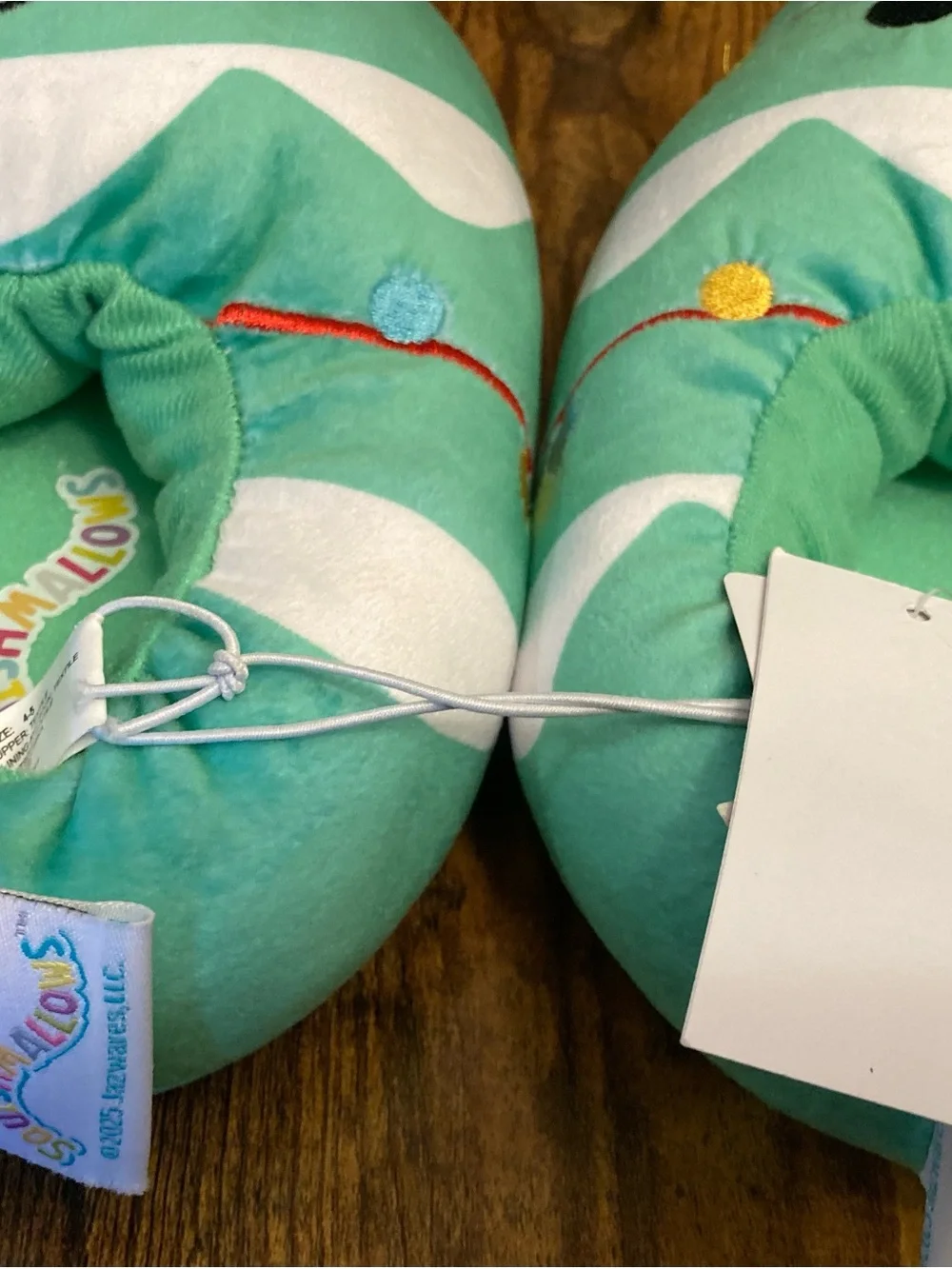 Squishmallows Kids' Christmas Tree Slippers - Green Size 4-5 New